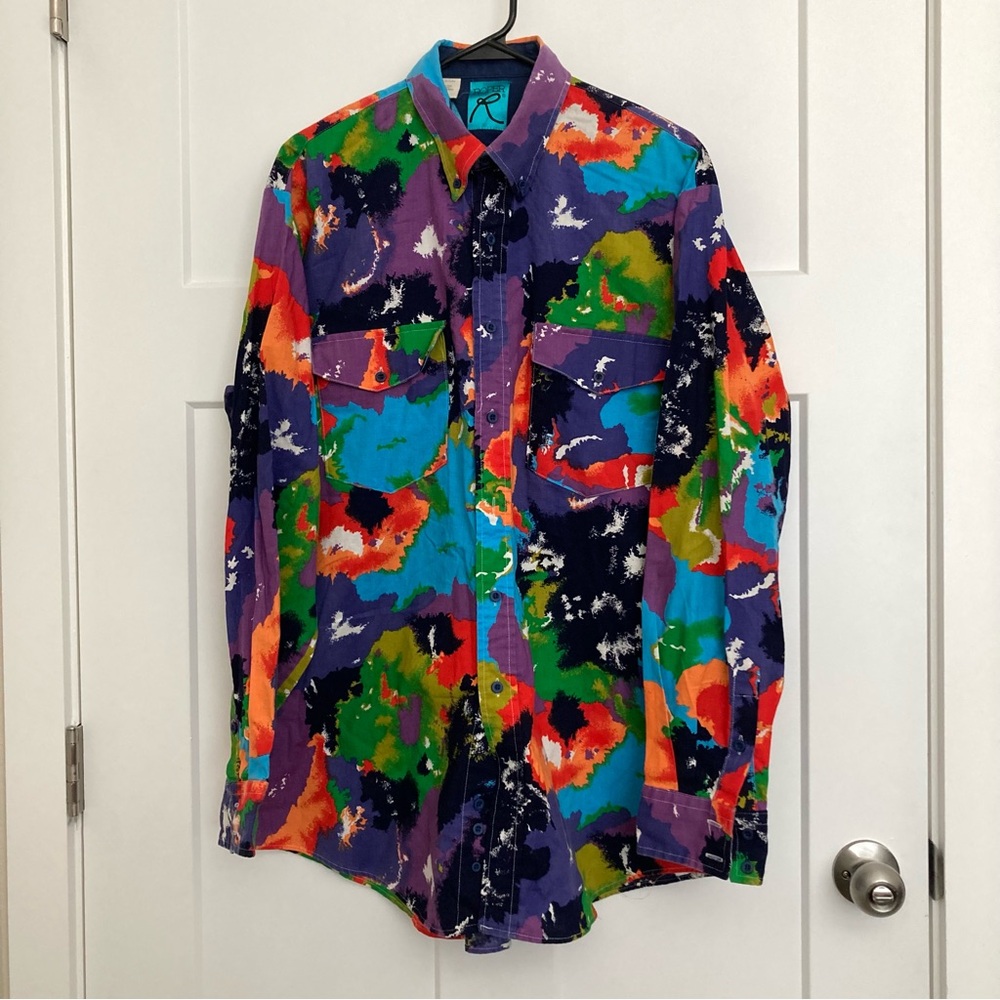 Vintage Roper Men’s Colorful Button down Shirt, Size L